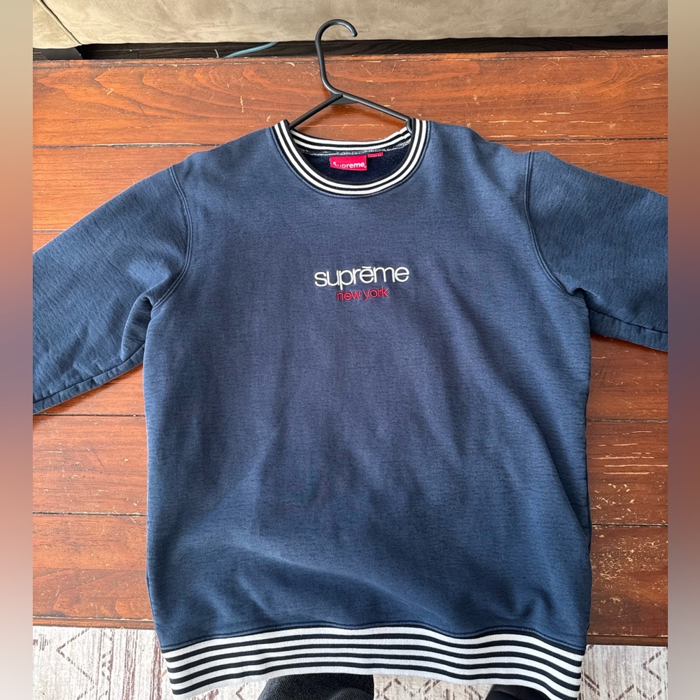 Vintage Supreme New York Ribbed Crewneck (Navy)
